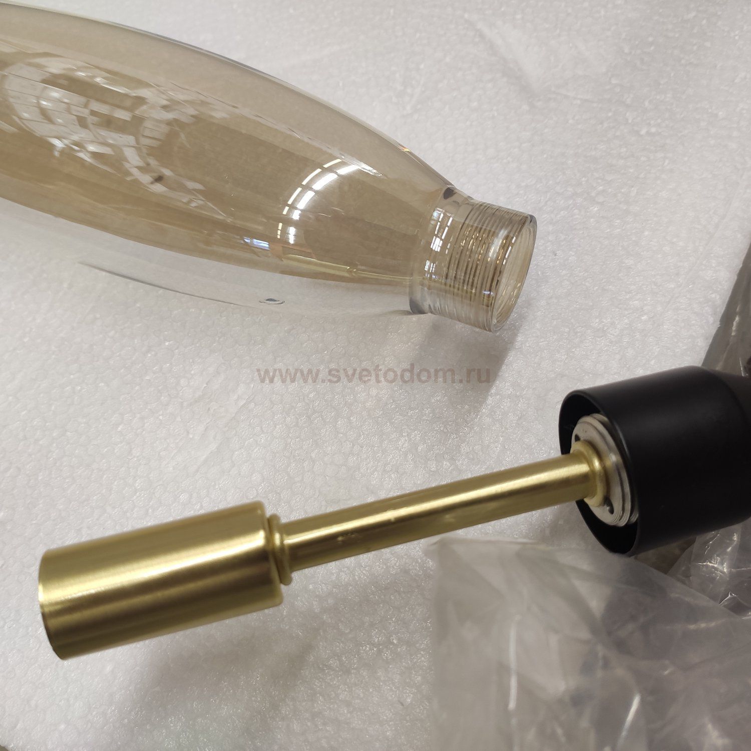 Плафон стекло тонированное 270*65мм с резьбой 22мм SL1174 DESIMA