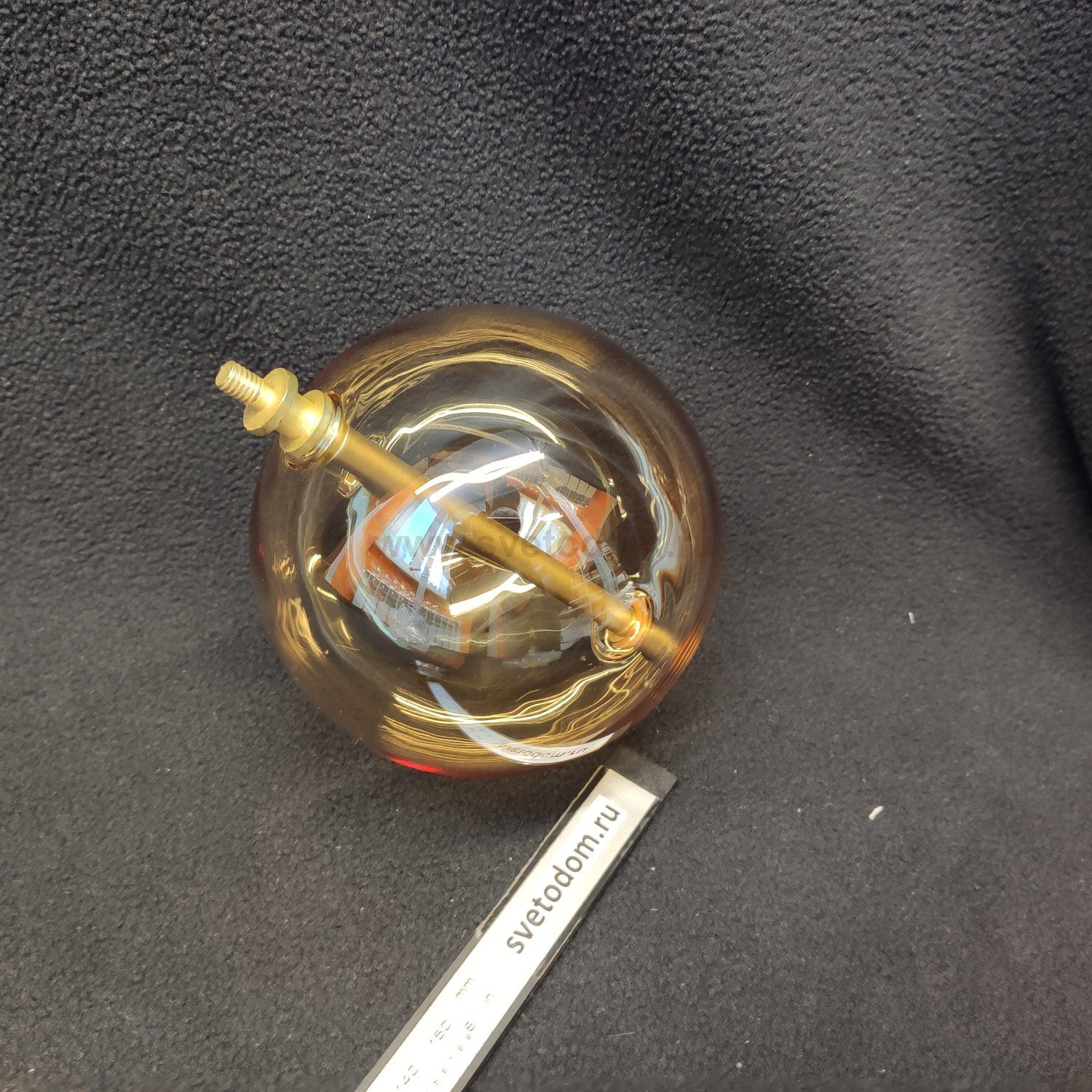 Плафон стекло янтарное с двумя отверстиями 10мм диаметром 100мм MOD133 Bolla