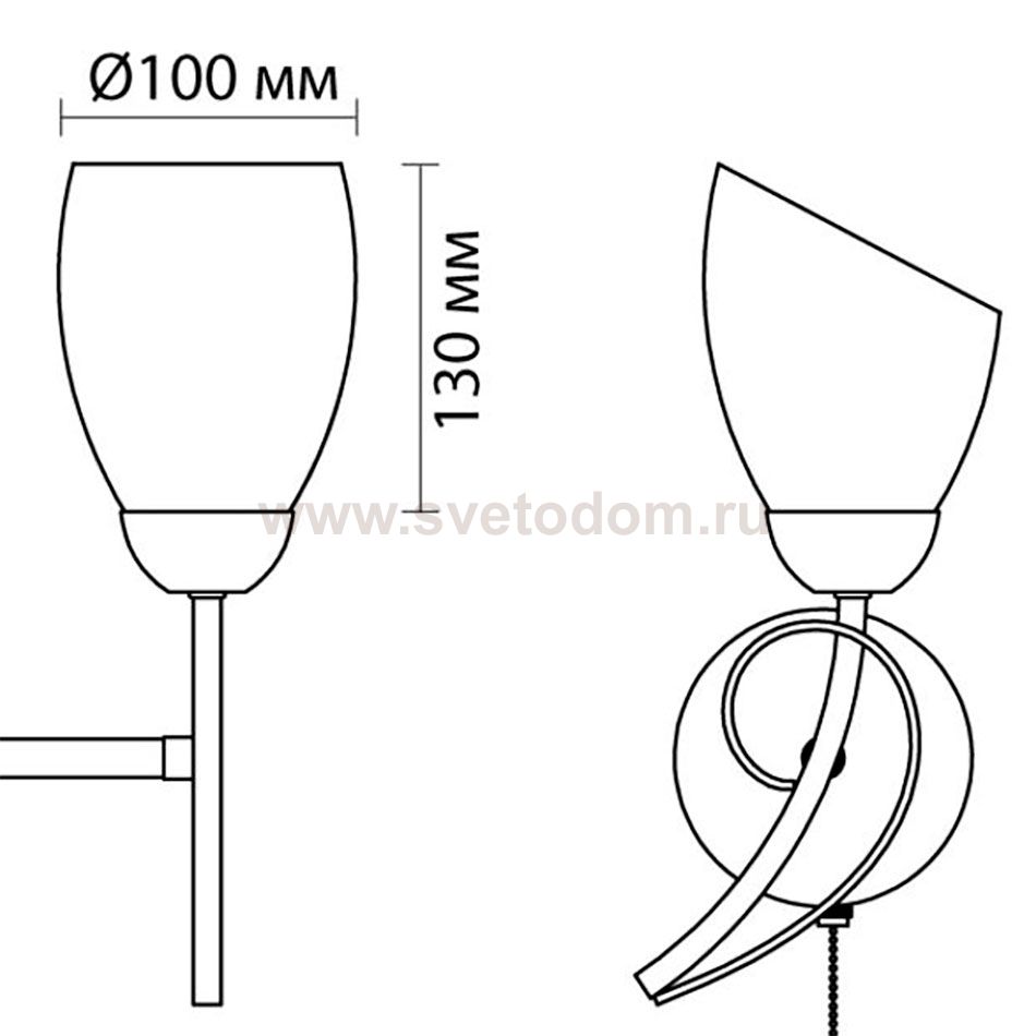 Плафон стекло со скосом 100*130мм E27 (48мм посадка) Odeon Light 4592 COMFI