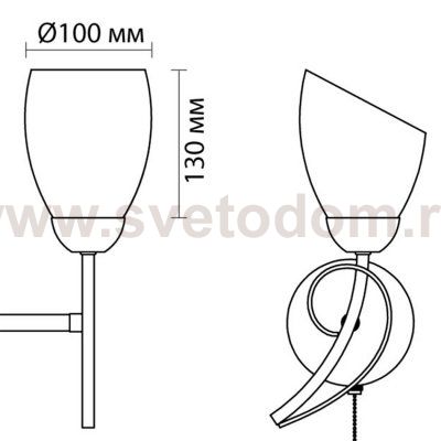 Плафон стекло со скосом 100*130мм E27 (48мм посадка) Odeon Light 4592 COMFI