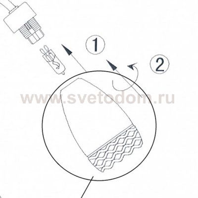 Плафон стекло двойное с декором 50*100мм с резьбой G9 20мм CL2012 Амбер