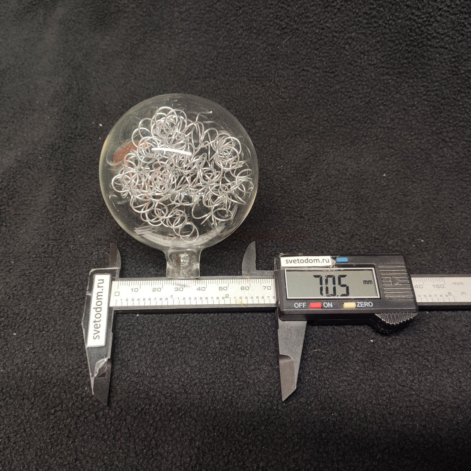 Плафон шарик прозрачный с пружинкой внутри G4 70мм (11мм посадка)