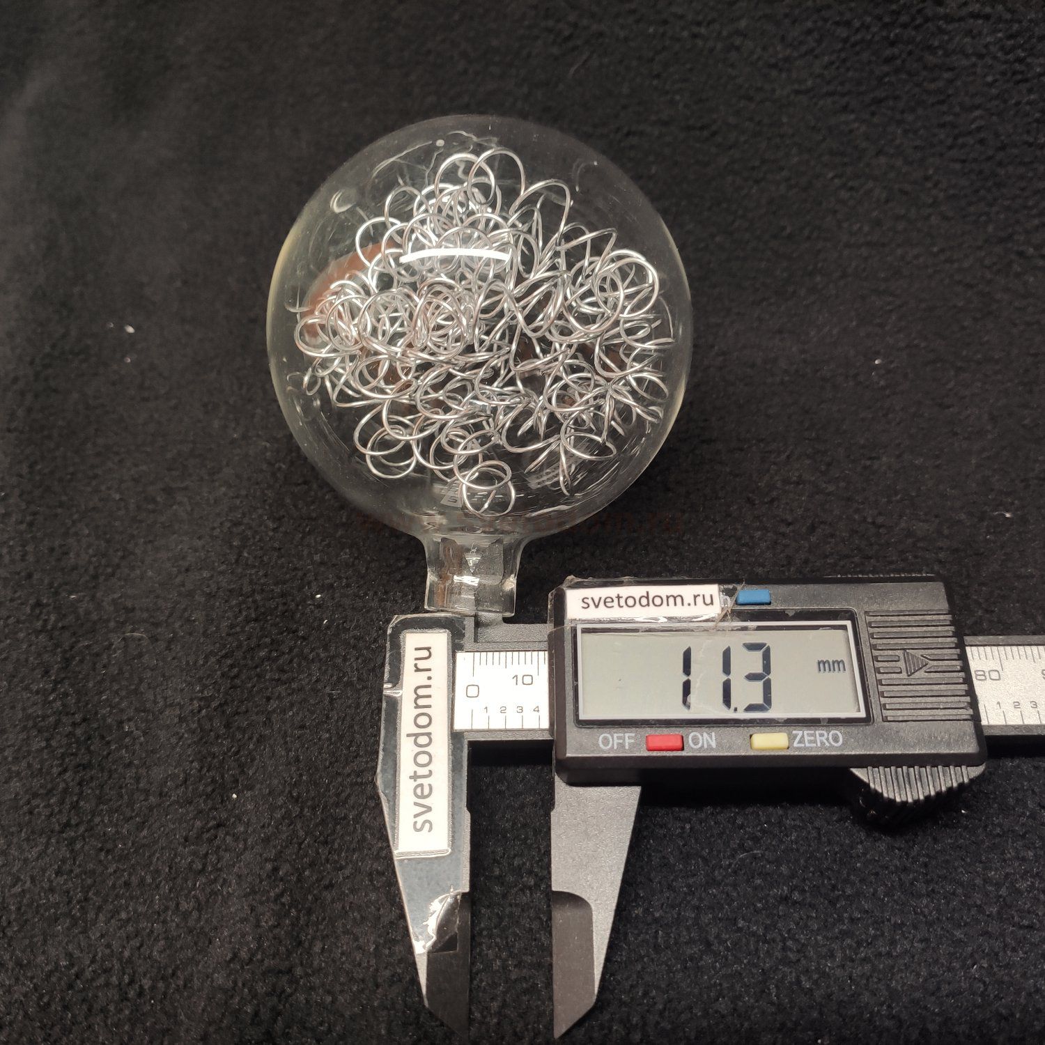 Плафон шарик прозрачный с пружинкой внутри G4 70мм (11мм посадка)