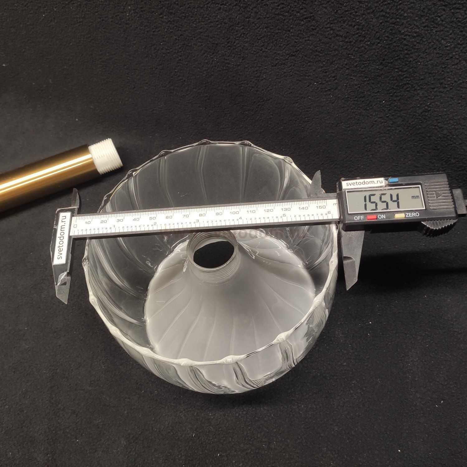 Плафон стекло двойное 150*100мм с резьбой 20мм для светильников Vele Luce vl5454p kelly