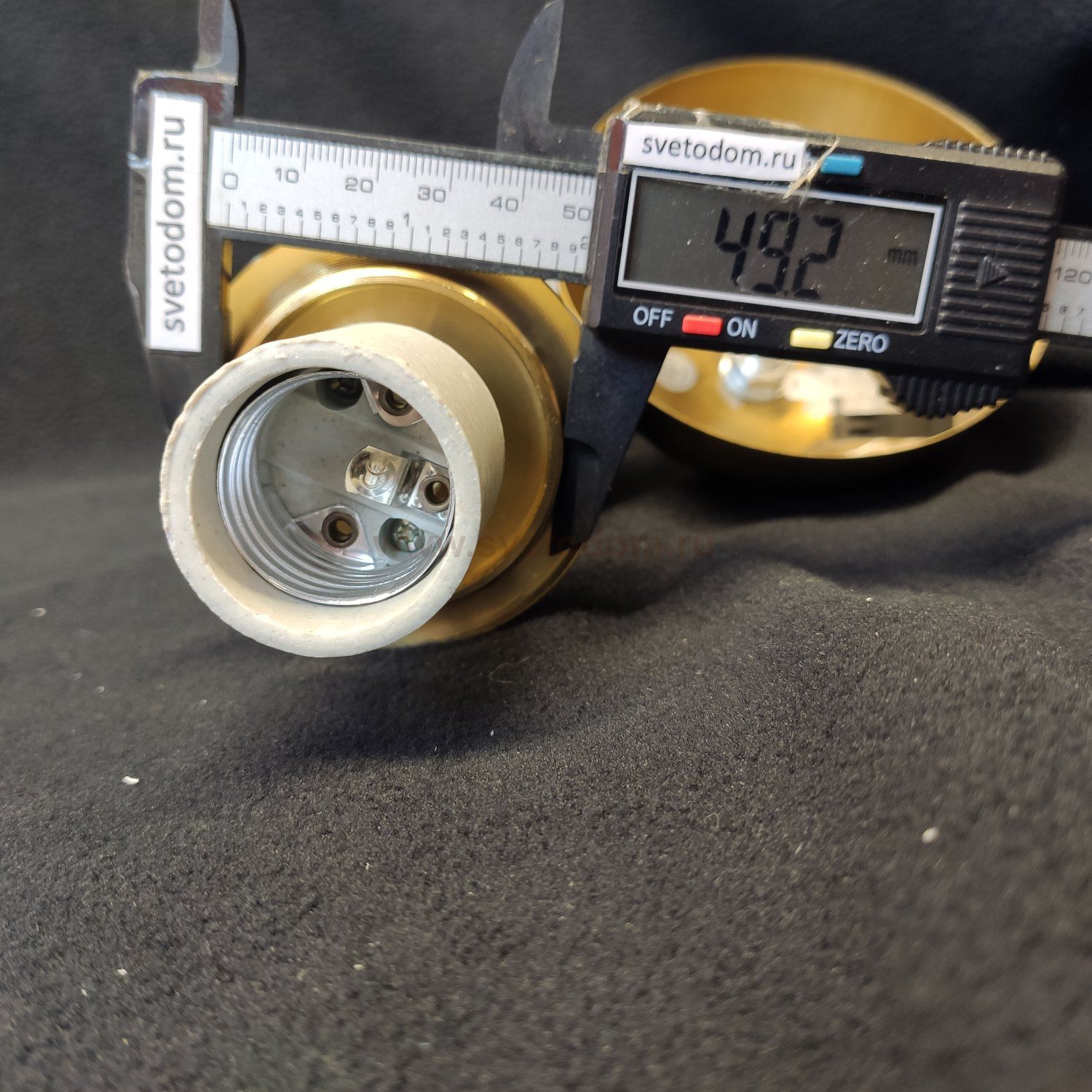 Подвесное крепление для светильников с резьбой плафона 49мм E27 прозрачный шнур 1,6м медь (3320)