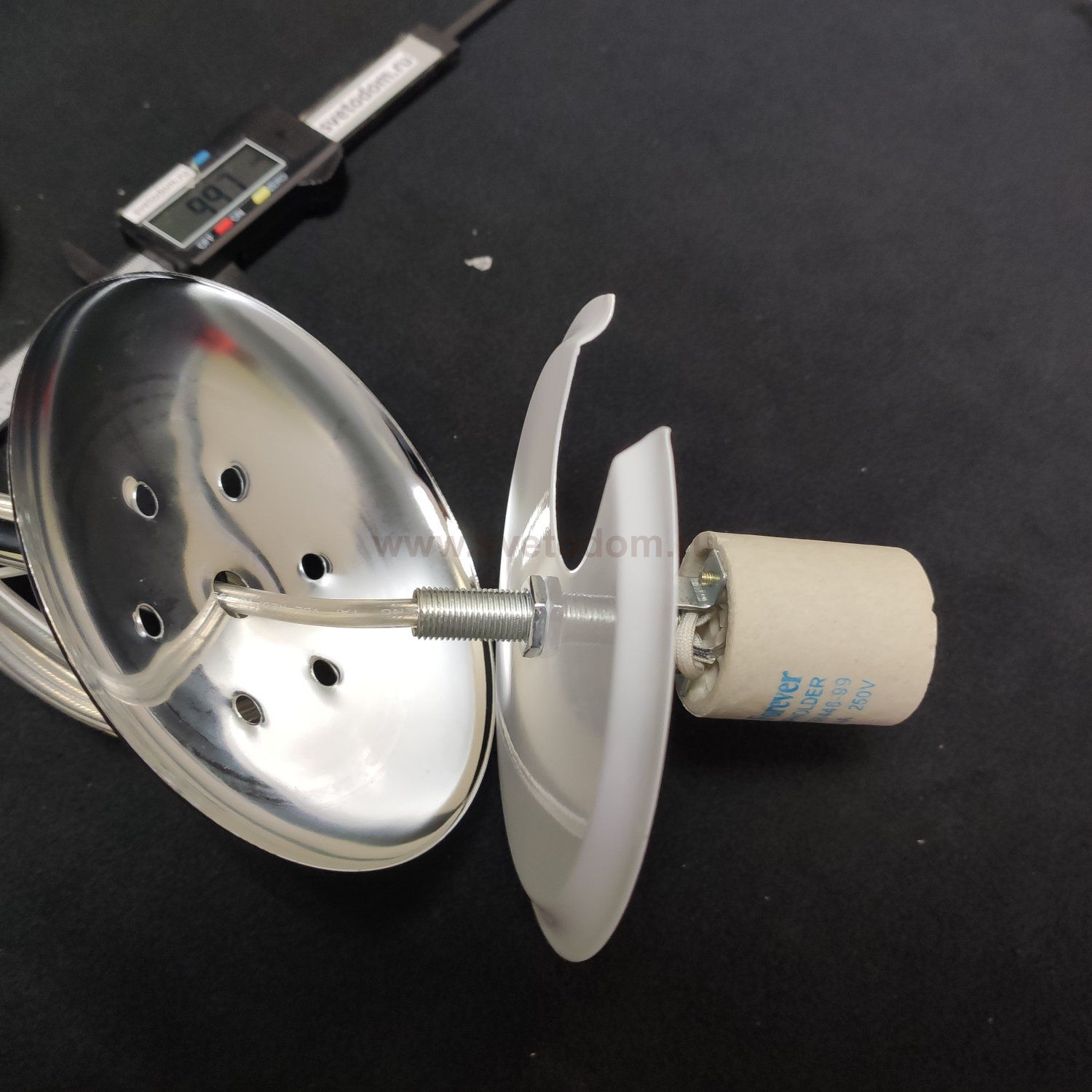 Подвесное крепление для светильников с отверстием плафона 75-105мм E27 прозрачный шнур 1,6м