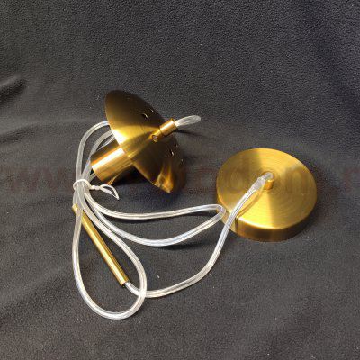 Подвесное крепление для светильников с отверстием плафона 75-105мм E27 прозрачный шнур 1,6м медь (1925)