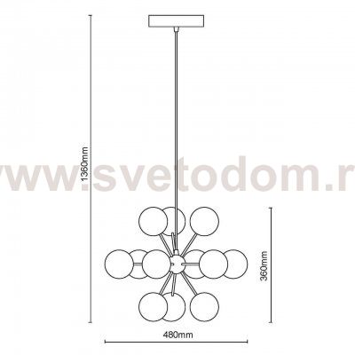 Подвесная люстра Vele Luce Dandelion VL1173L12