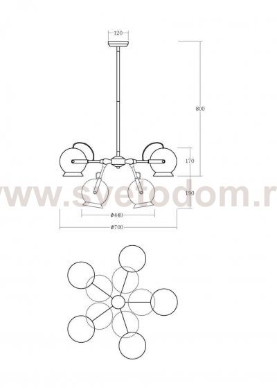 Подвесная люстра Vele Luce Giuseppe VL2084L05