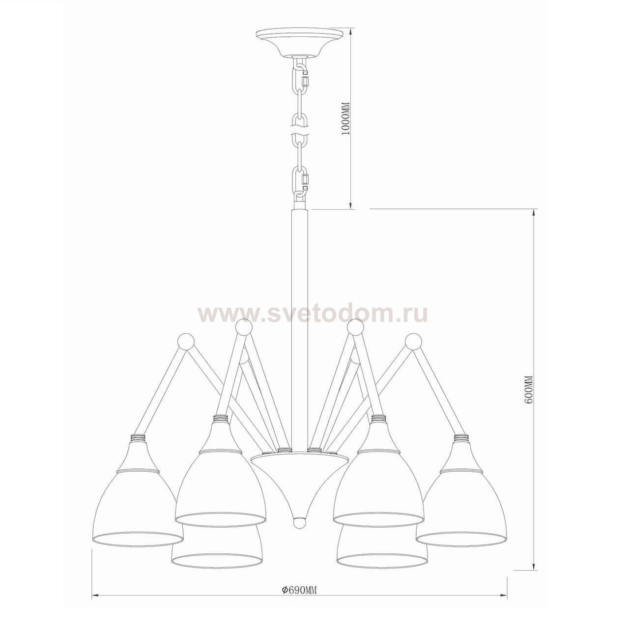 Подвесная люстра Vele Luce Squill VL1013L06