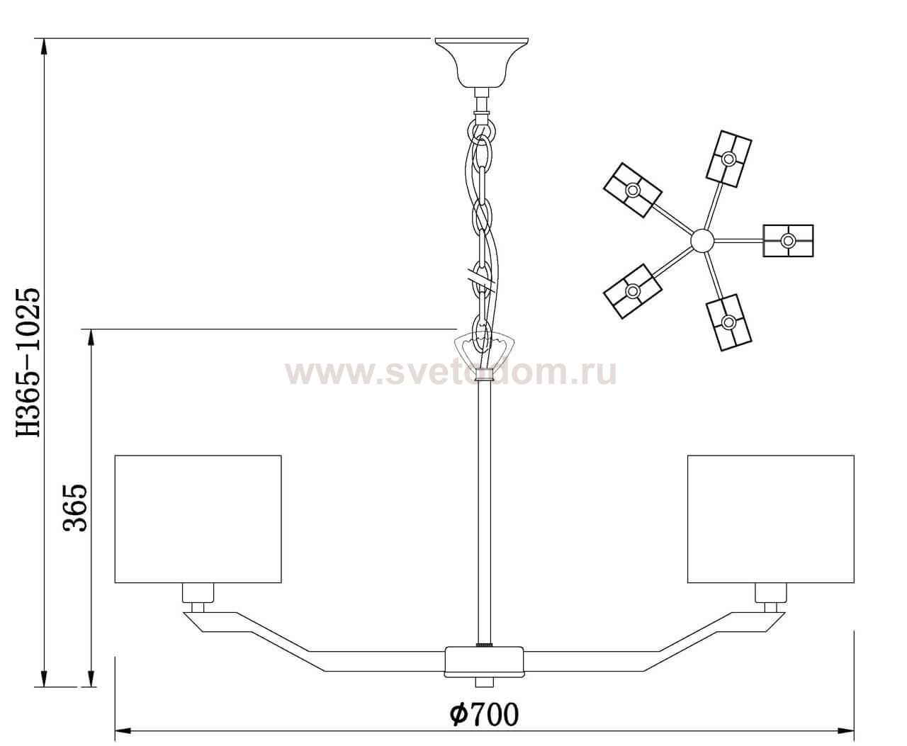 Подвесная люстра Vele Luce Ultimo VL1523L05
