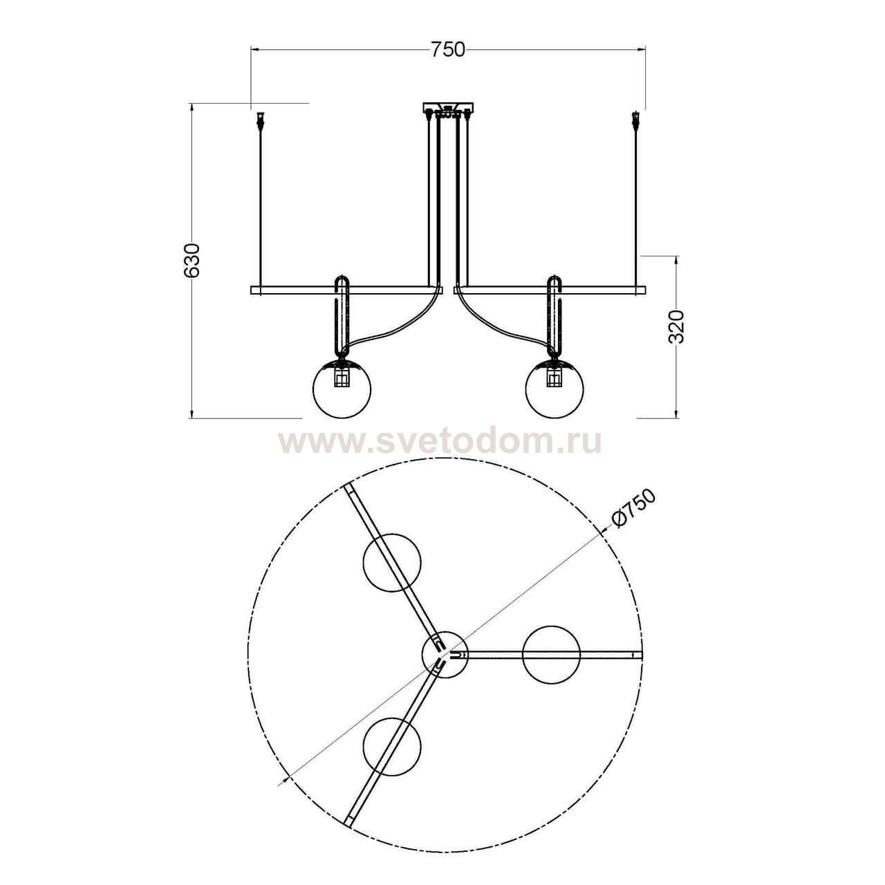 Подвесной светильник Vele Luce Marte VL2042P03