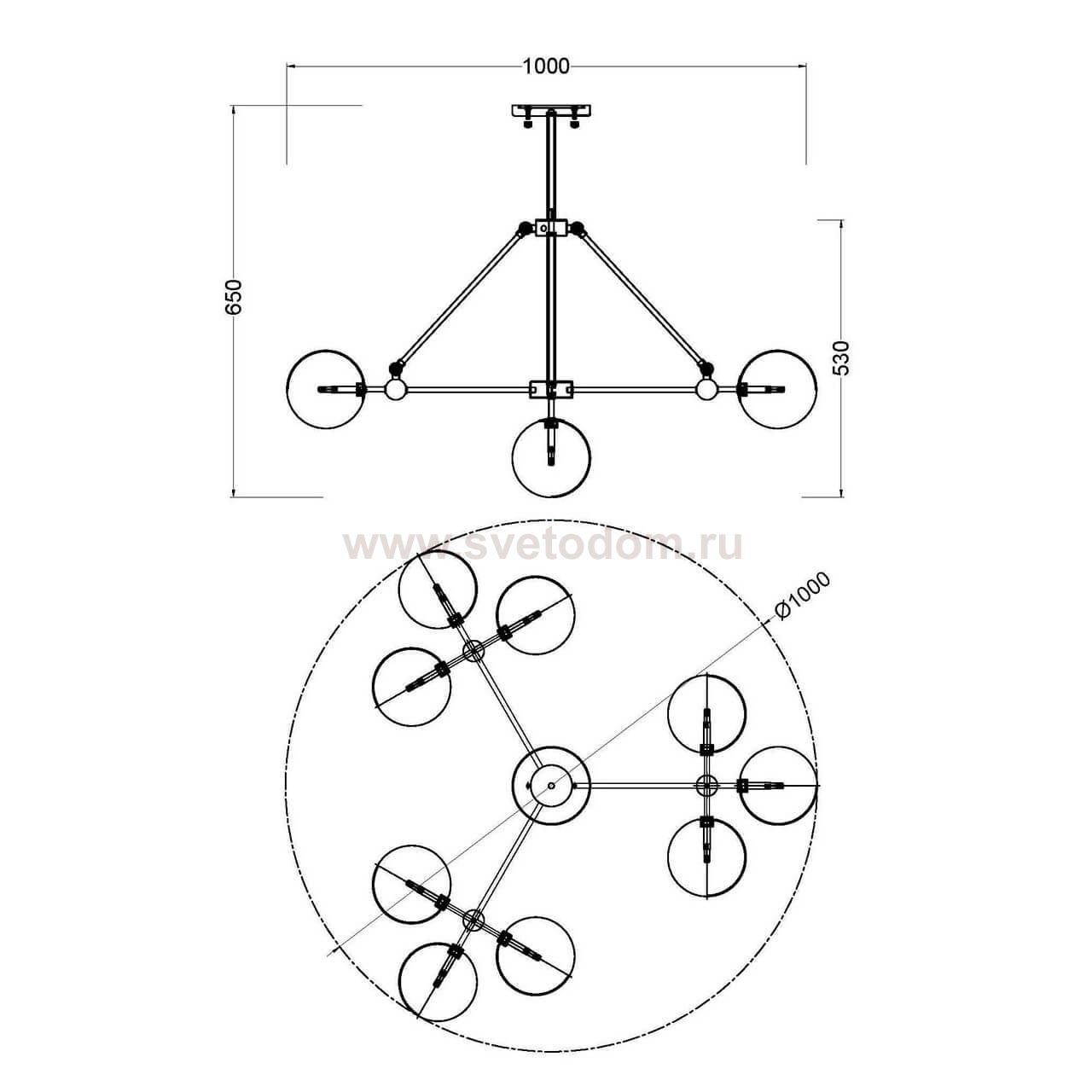 Потолочная люстра Vele Luce Universo VL2052L10