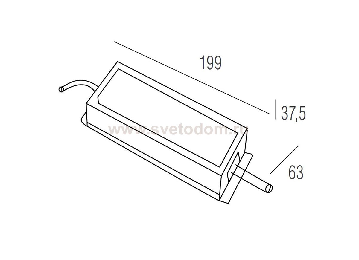 Блок питания AC/DC LED, 24В, 4А, 96Вт, IP65, 199x63x35.5 мм, DIMM 3 in1