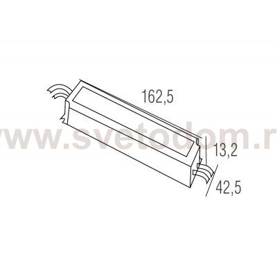 Блок питания LPV-60-24 24V 2.5A 60W, размер: 162.5x42.5x32мм, IP67