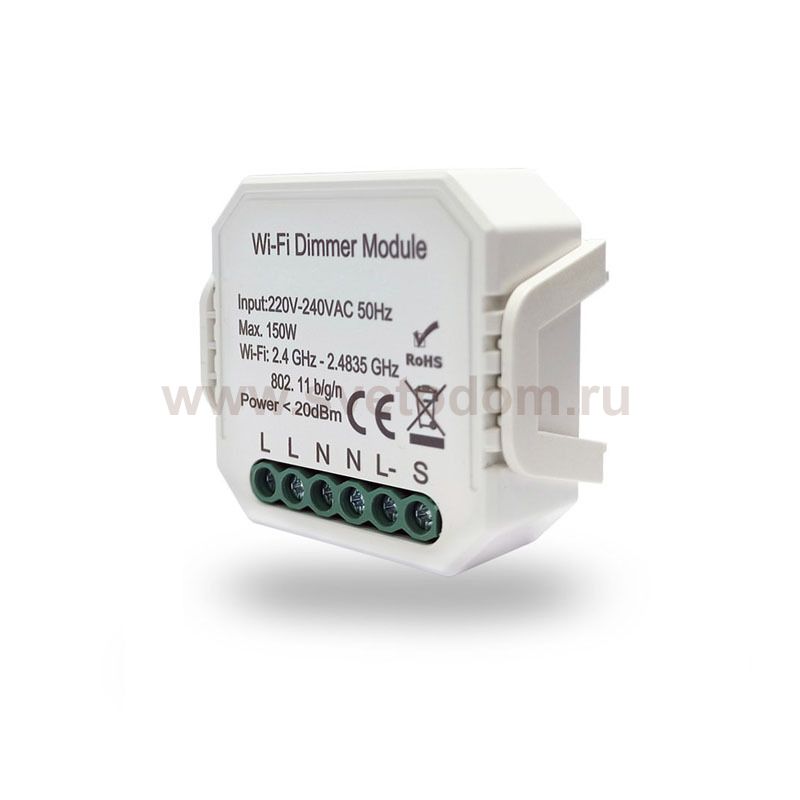 Одноканальное Wi-Fi реле-диммер 1 x 150 Вт Denkirs RL1003-DM