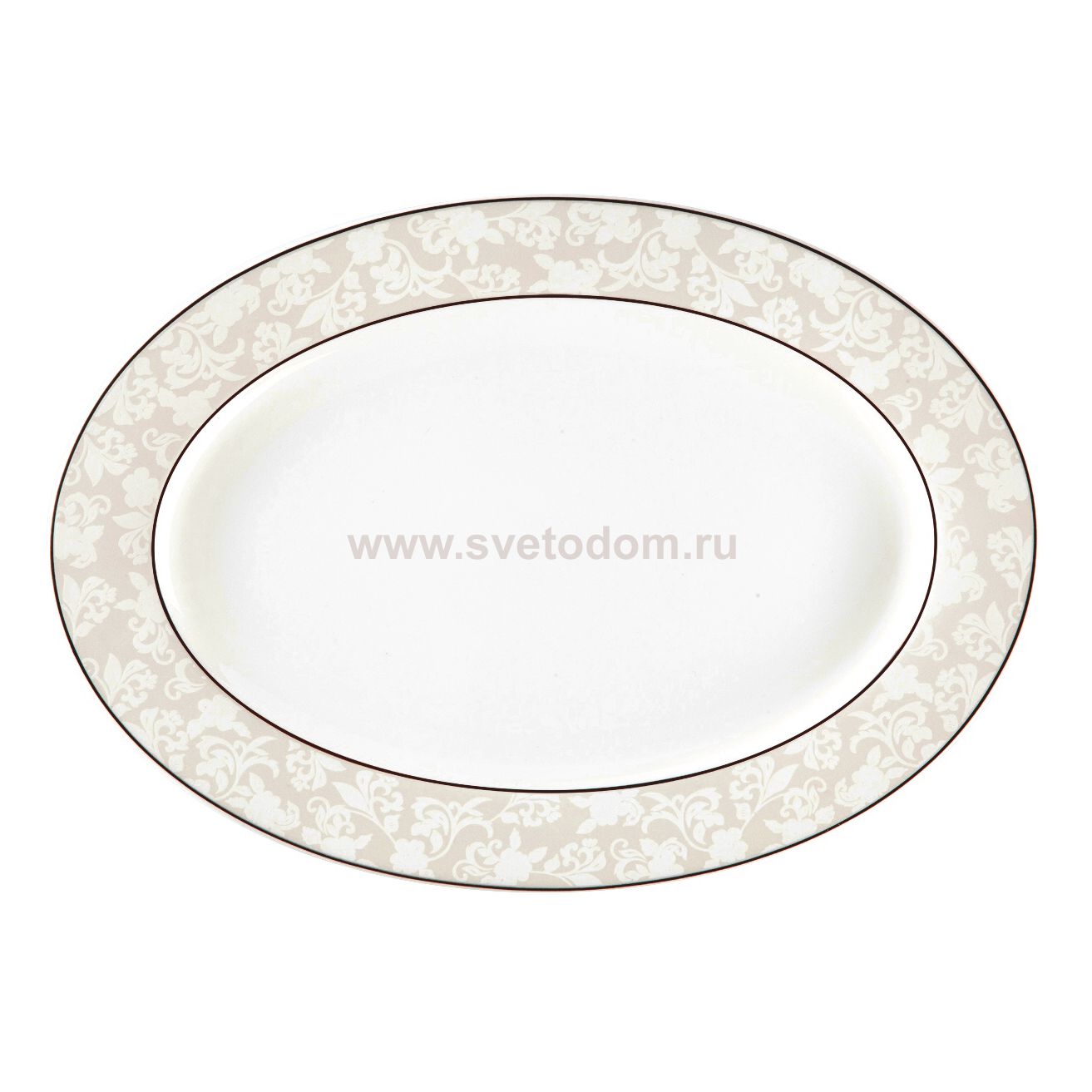 Пион белый блюдо овальное 31 см 1 шт. 905 Royal Aurel