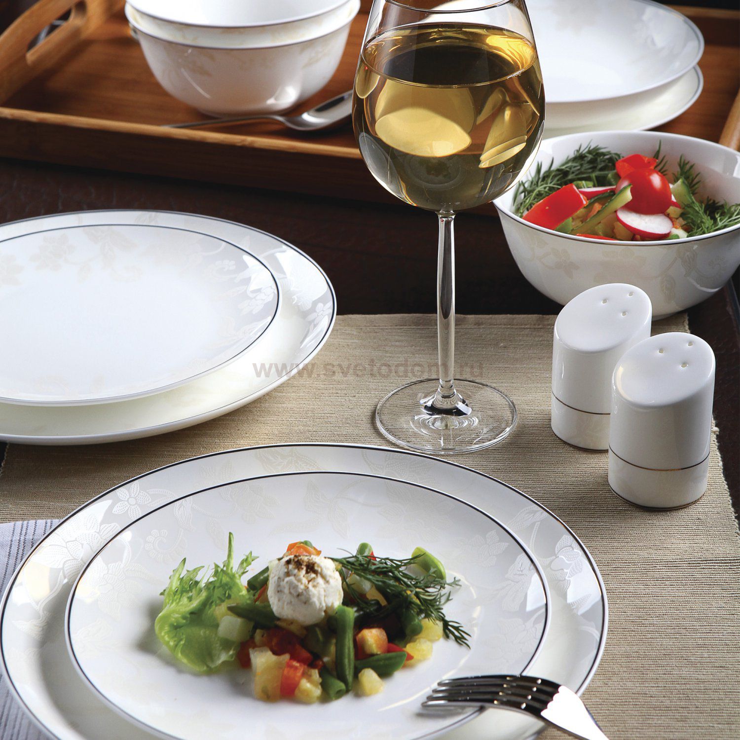 Белый лотос сервиз столовый 27 предметов 309 Royal Aurel