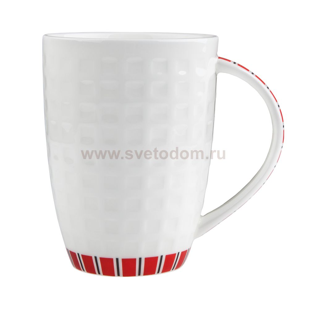 Канфаэль кружка белая с красным рисунком 330 мл 1103 Royal Aurel