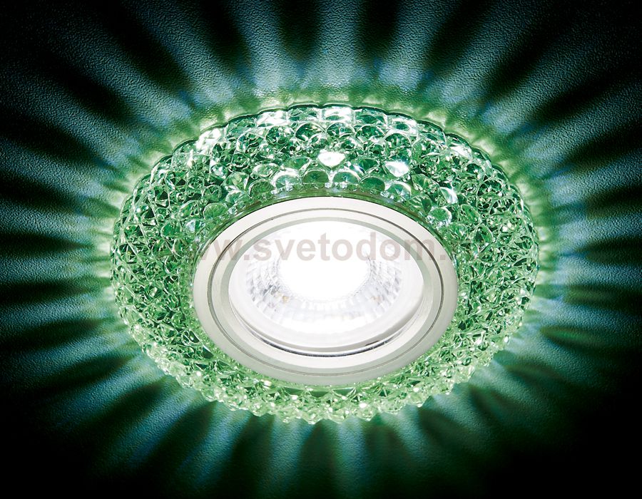 Светильник точечный Ambrella S291 GR хром/зеленый хрусталь/MR16+3W(LED COLD) COMPO SPOT