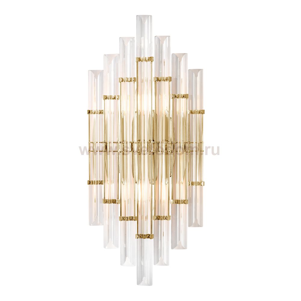 Crystal lux SARAGOSA AP2 BRASS/TRANSPARENTE