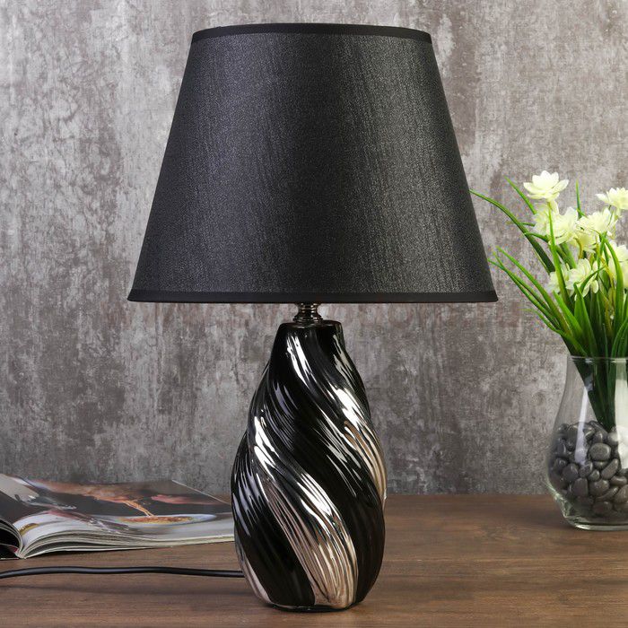 Лампа настольная 7515122TL/1 E14 40Вт черный-серебро 24,5х24,5х38 см