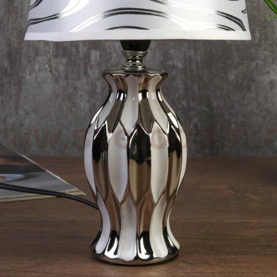 Лампа настольная 7555090TL/1 E14 40Вт белый-серебро 17х17х29,5 см