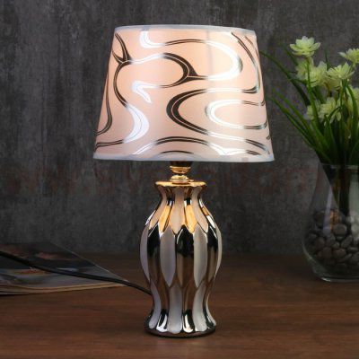 Лампа настольная 7555090TL/1 E14 40Вт белый-серебро 17х17х29,5 см