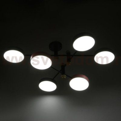 Люстра 625358/6 LED 78Вт 3 режима 3000-6000К черный 85х85х30 см