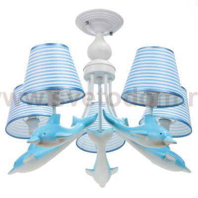 Люстра 670601/5 E14 40Вт белый-голубой 60х60х50 см