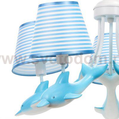 Люстра 670601/5 E14 40Вт белый-голубой 60х60х50 см