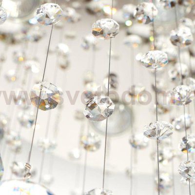 Люстра хрустальная каскадная 671301/8 GU10 хром 60х60х205см