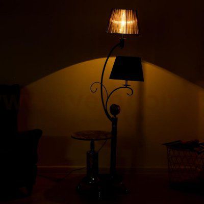 Торшер с часами 4416225T/2 E27 40Вт черный-белый 63х55х172 см