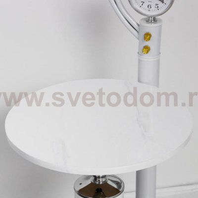 Торшер с часами 4416226T/2 E27 40Вт белый 63х55х172 см