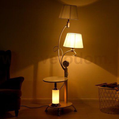 Торшер с часами 4416226T/2 E27 40Вт белый 63х55х172 см