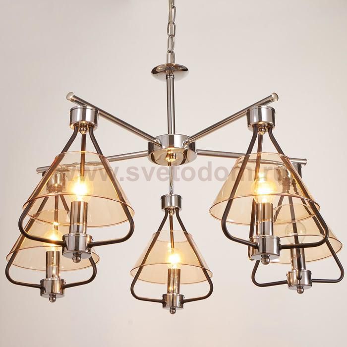 Люстра 669607/5 Е14 40Вт хром-черный 73х73х46 см