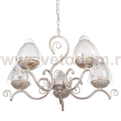 Люстра 669616/5 Е14 40Вт белый патинированное золото 64,5х64,5х38 см