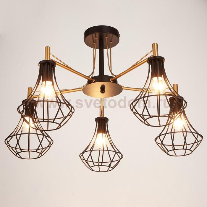 Люстра 669618/5 Е14 40Вт черный-золото 68х68х48 см