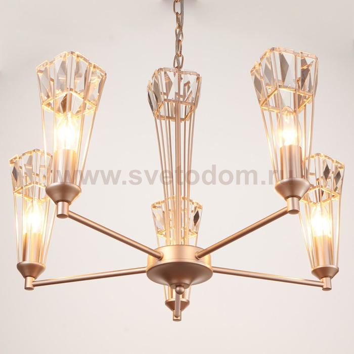 Люстра 669623/5 Е14 40Вт золото шампань 62х62х38 см