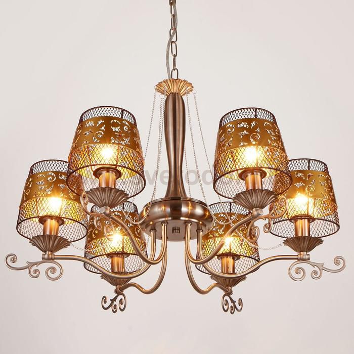 Люстра 669624/6 Е14 40Вт сатин никель 62х62х38 см