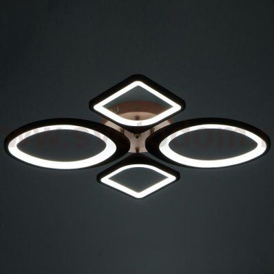 Люстра с ПДУ 671104/4 LED 108Вт диммер 3 режима 3000-6000К кофе 65х53х11 см