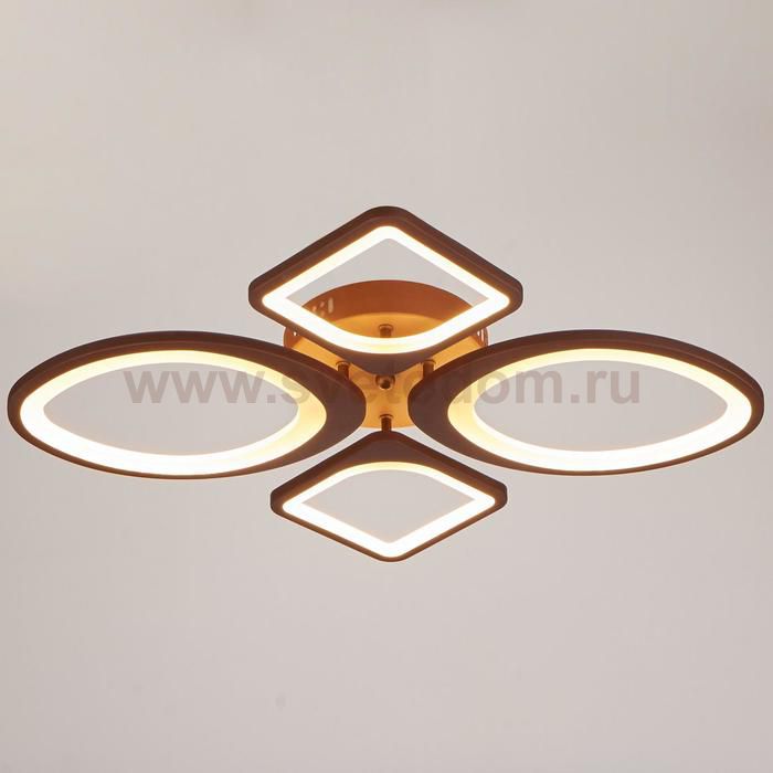 Люстра с ПДУ 671104/4 LED 108Вт диммер 3 режима 3000-6000К кофе 65х53х11 см