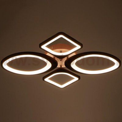 Люстра с ПДУ 671104/4 LED 108Вт диммер 3 режима 3000-6000К кофе 65х53х11 см