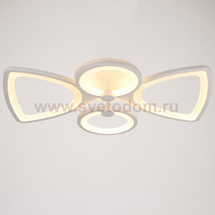 Люстра с ПДУ 671105/4 LED 112Вт диммер 3 режима 3000-6000К белый 59х50х11 см