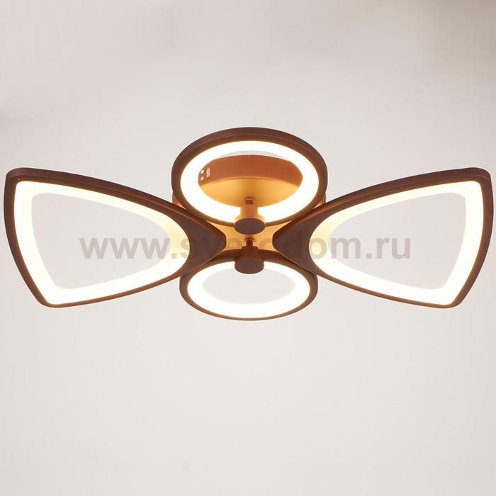 Люстра с ПДУ 671106/4 LED 112Вт диммер 3 режима 3000-6000К кофе 59х50х11 см