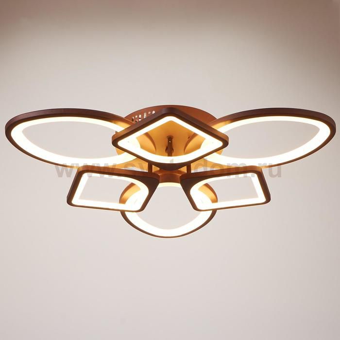 Люстра с ПДУ 671112/6 LED 162Вт диммер 3 режима 3000-6000К кофе 60х60х12 см