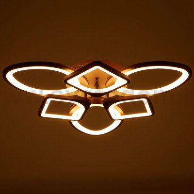 Люстра с ПДУ 671112/6 LED 162Вт диммер 3 режима 3000-6000К кофе 60х60х12 см