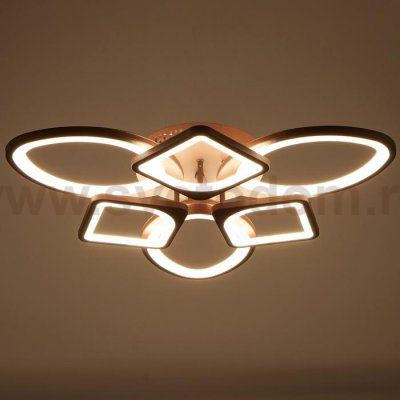 Люстра с ПДУ 671112/6 LED 162Вт диммер 3 режима 3000-6000К кофе 60х60х12 см