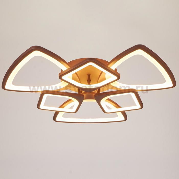 Люстра с ПДУ 671116/6 LED 174Вт диммер 3 режима 3000-6000К кофе 65х65х12 см