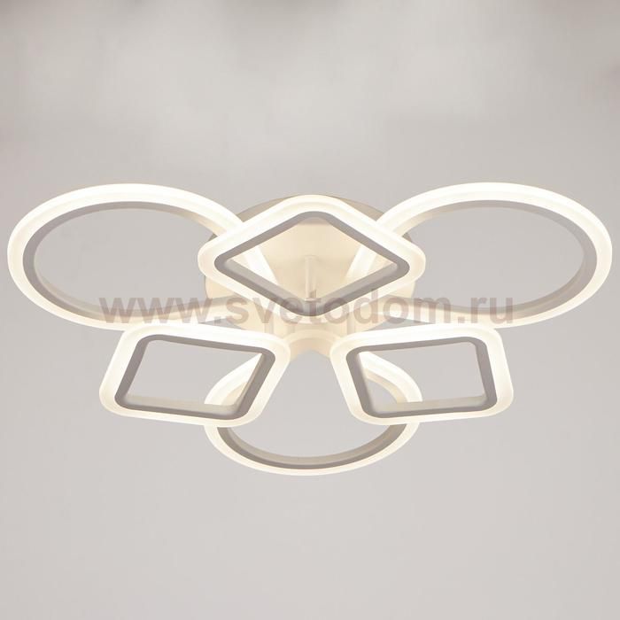 Люстра с ПДУ 671117/6 LED 126Вт диммер 3 режима 3000-6000К белый 58х56х12 см